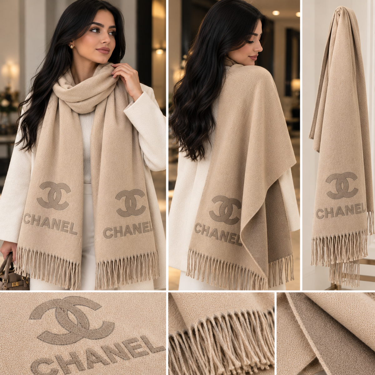 CHANEL echarpe en laine